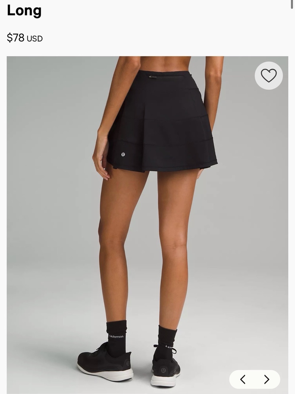 lululemon athletica Pace Rival Black Skirt